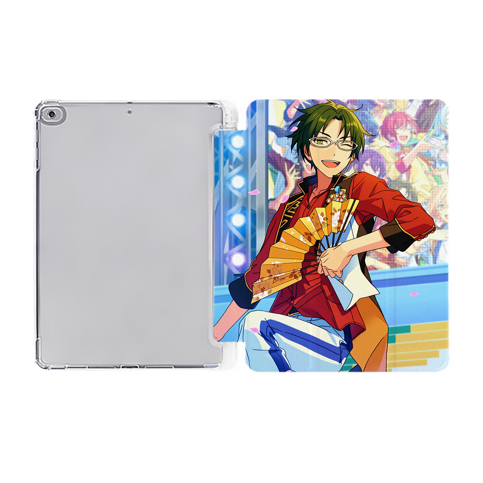 （画像用） あんさんぶるスターズ! Ensemble Stars IPad ケース ペン収納付き 三つ折りスタンド PUレザー×シリコン 対応機種9.5/10.5/10.9インチ